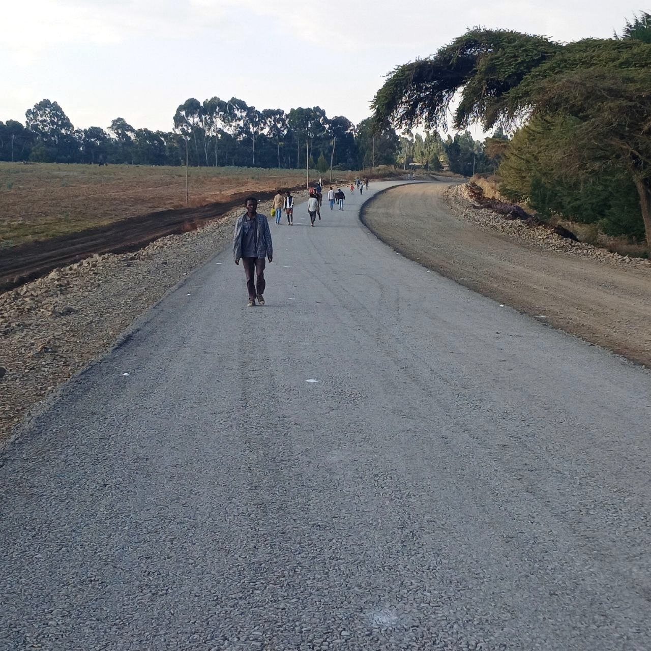 Road stretching through the Ethiopian landscape